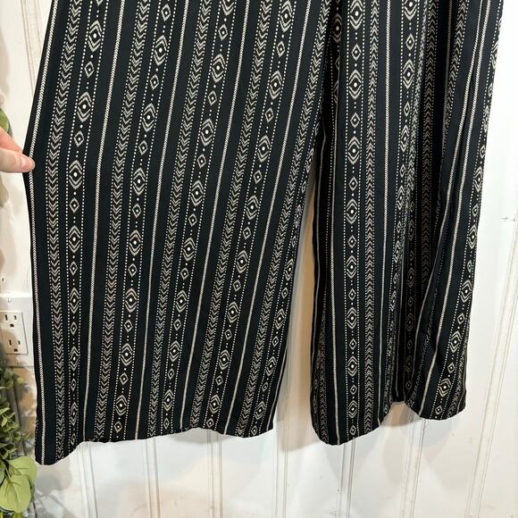 Vision Black Cream Boho Hippie‎ Indie Jumpsuit Romper MEDIUM Casual Sleeveless - Picture 6 of 9